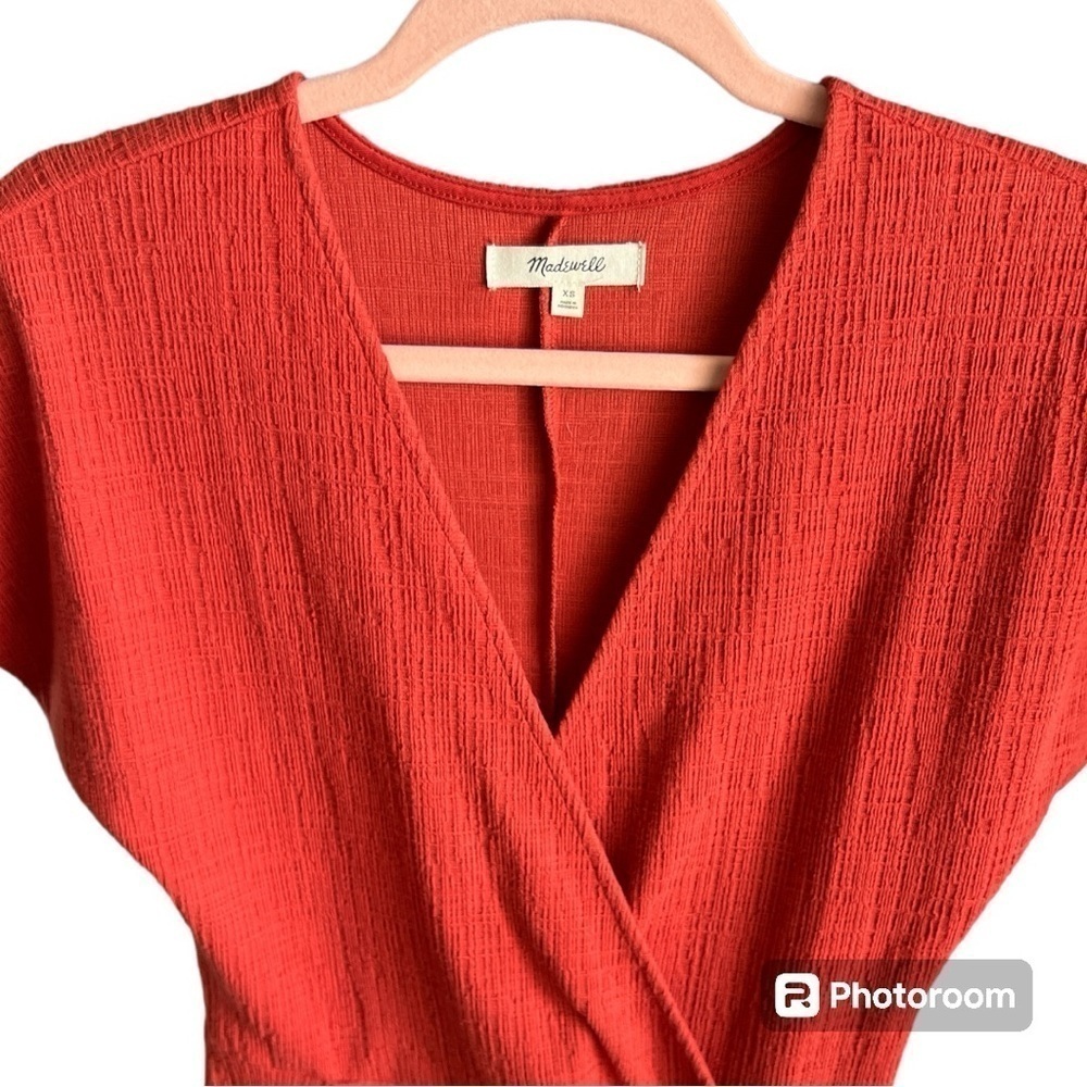 Madewell EUC Cross-Front Flutter-Sleeve Mini Dress size XS - Picture 6 of 7